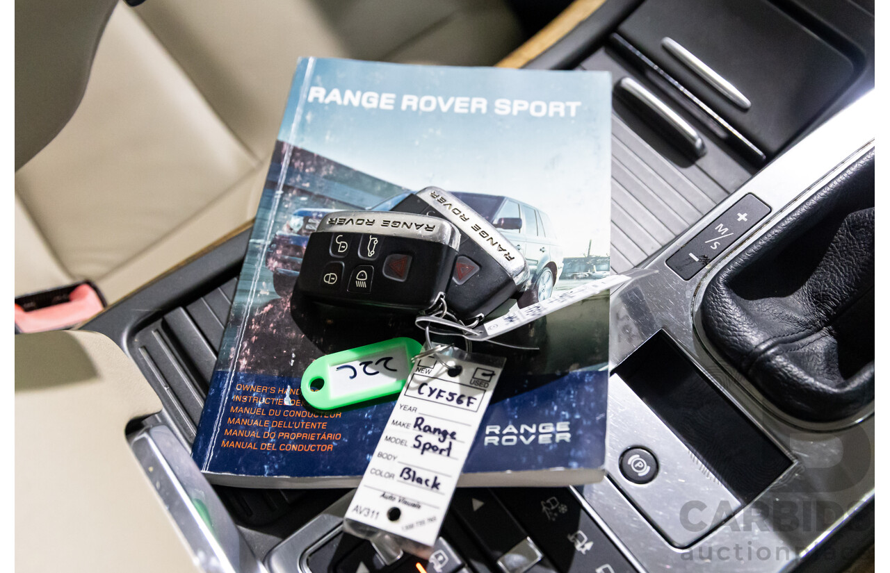8/2012 Land Rover Range Rover Sport 3.0 SDV6 MY12 4d Wagon Santorini Black Metallic Turbo Diesel V6 3.0L