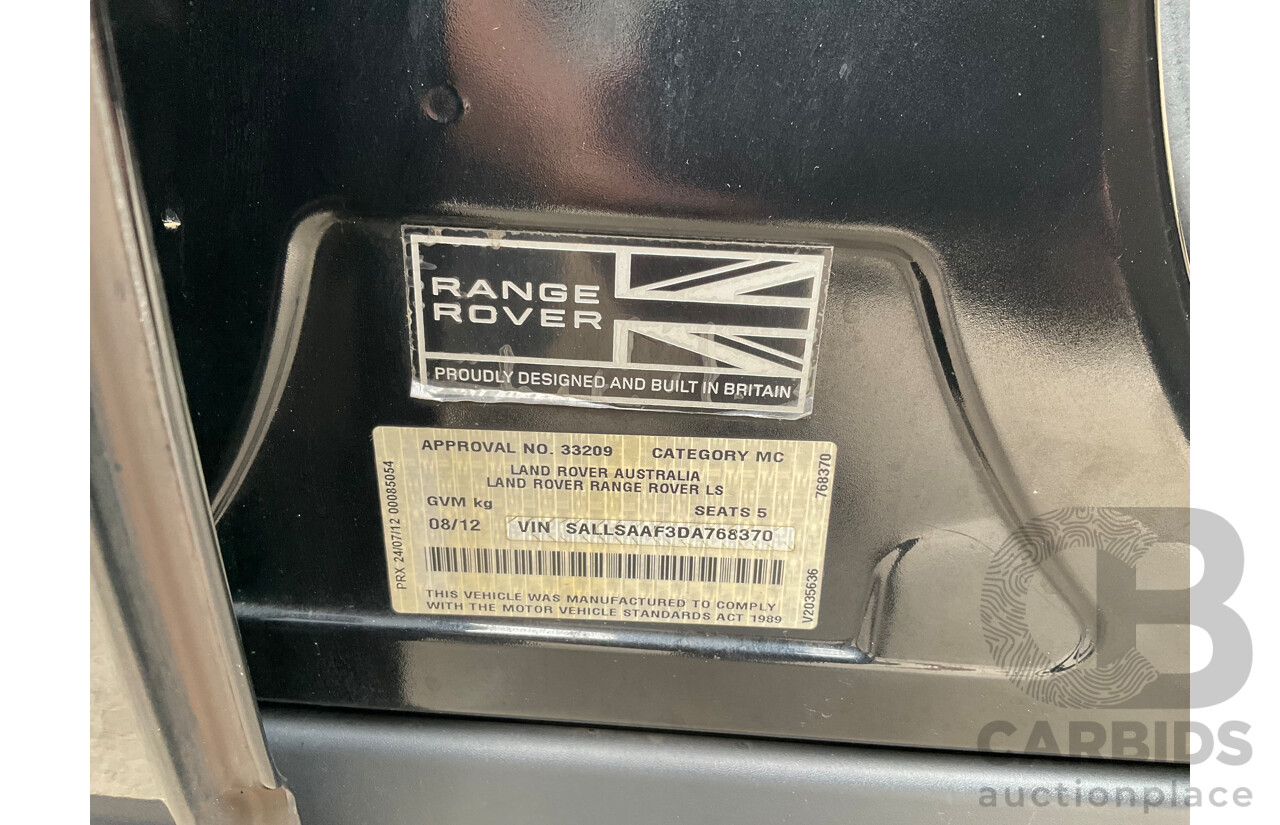 8/2012 Land Rover Range Rover Sport 3.0 SDV6 MY12 4d Wagon Santorini Black Metallic Turbo Diesel V6 3.0L