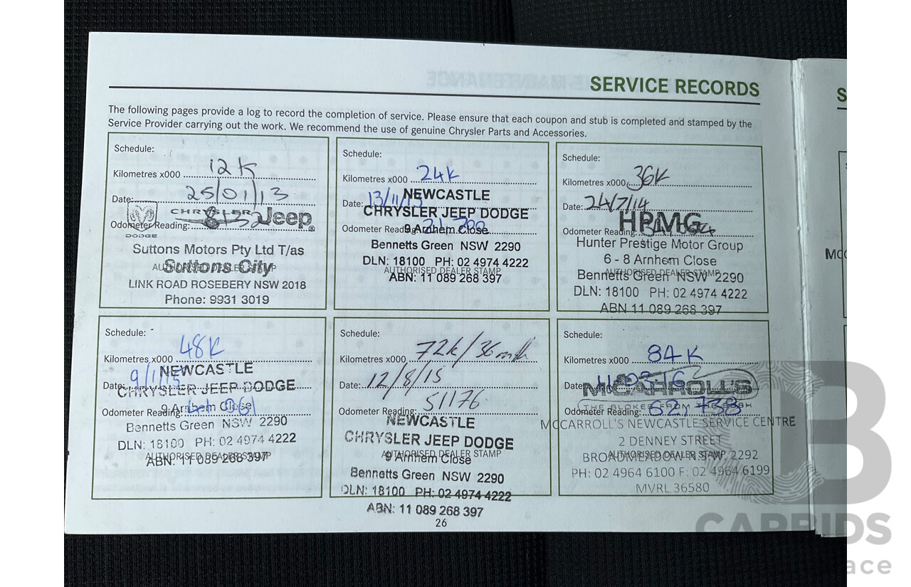 6/2012 Jeep Grand Cherokee Laredo (4x4) WK MY12 4d Wagon True Blue Pearl V6 3.6L