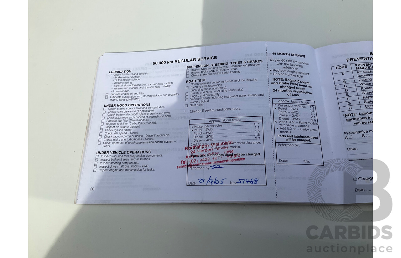 8/2000 Mitsubishi Pajero Exceed GLS LWB (4x4) NL 4d Wagon White 3.5L