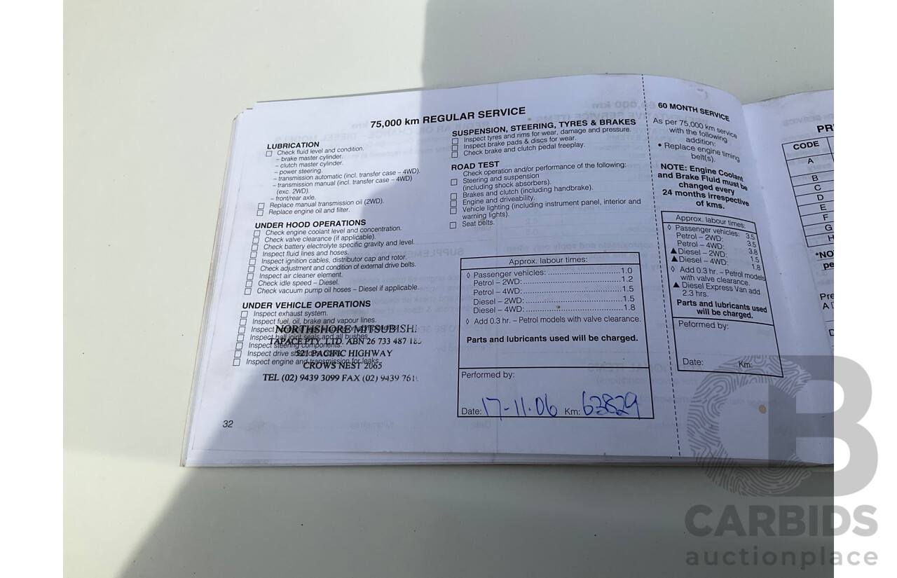 8/2000 Mitsubishi Pajero Exceed GLS LWB (4x4) NL 4d Wagon White 3.5L