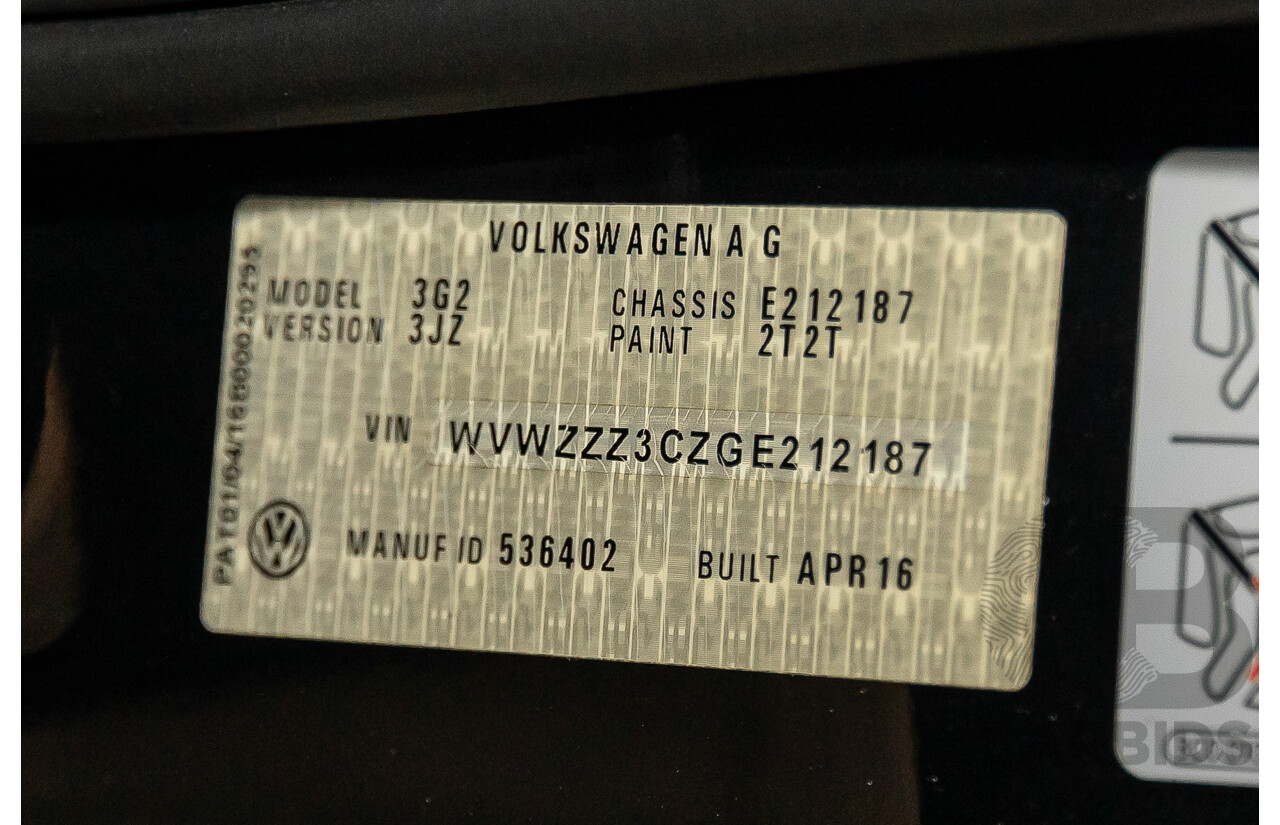 07/2016 Volkswagen Passat 132 TSI Comfortline (FWD) 3C MY16 4d Wagon Deep Black Pearl Turbo 1.8L