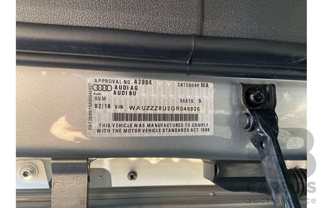 02/2016 Audi Q3 1.4 TFSI (110kW) FWD 8U MY15 4D Wagon Floret Silver Turbo 1.4L