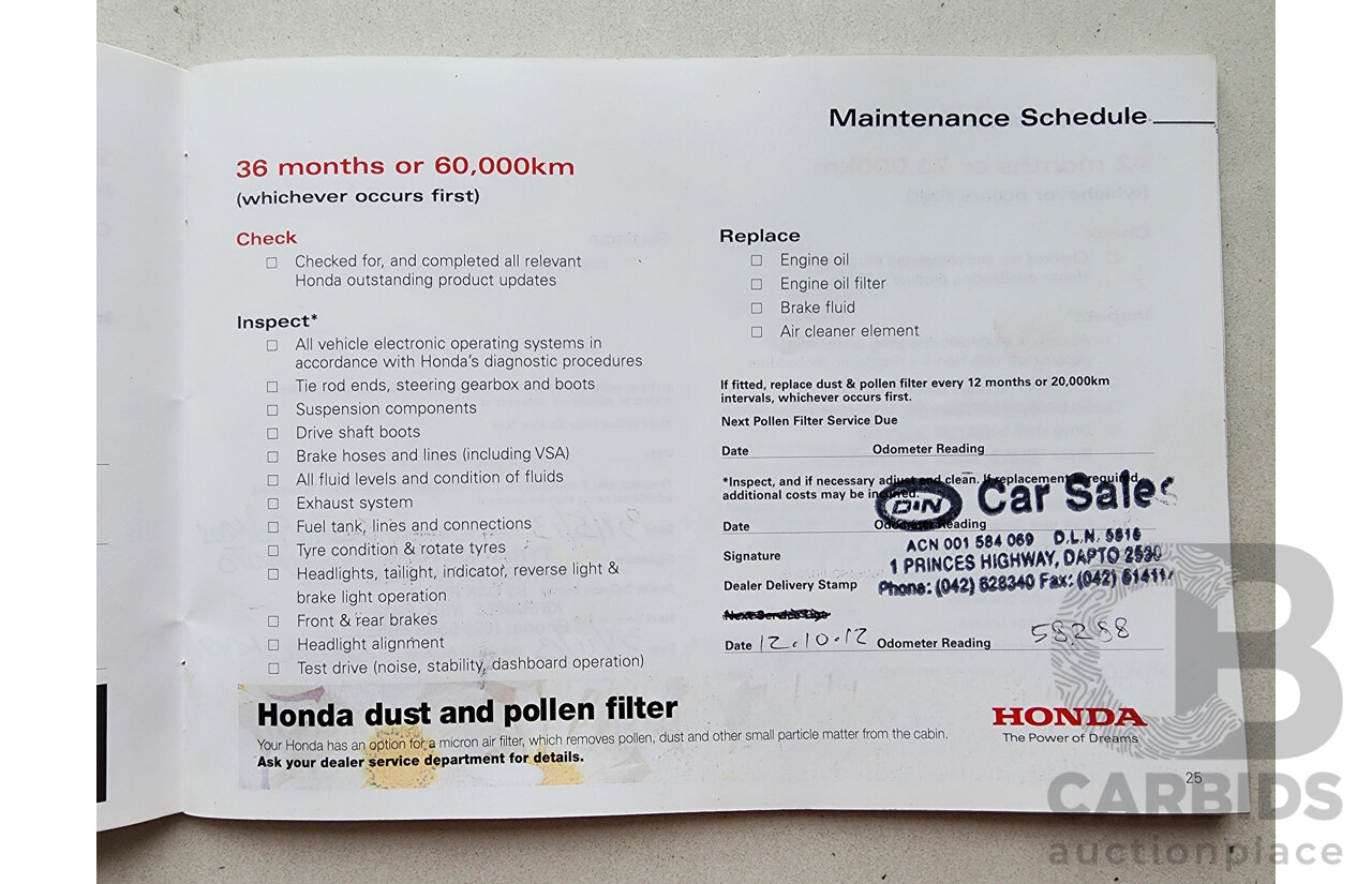 8/2010 Honda Accord VTi 50 MY10 4d Sedan Grey 2.4L