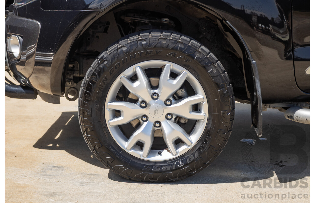 05/2015 Ford Ranger Wildtrak 3.2 (4x4) PX Crew Cab Utility Mica Black Metallic Turbo Diesel 3.2L