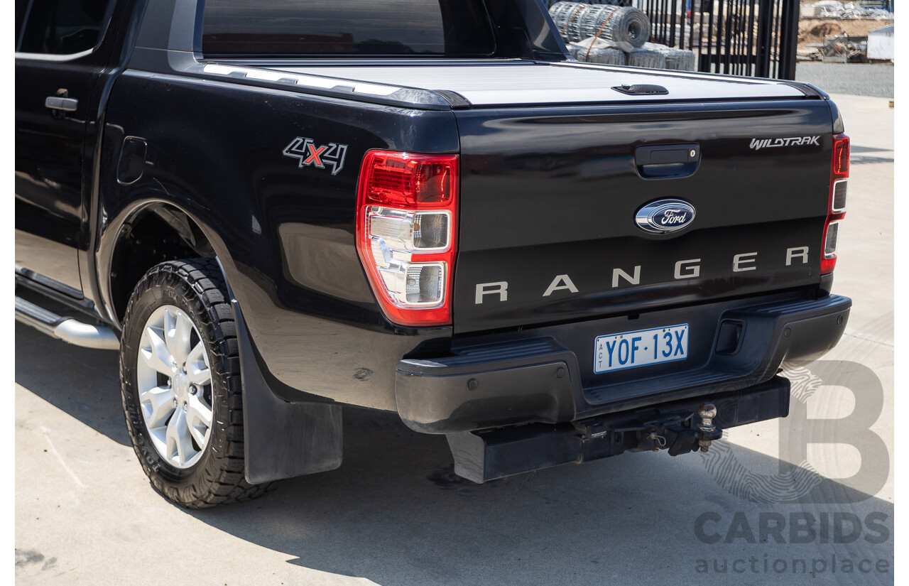 05/2015 Ford Ranger Wildtrak 3.2 (4x4) PX Crew Cab Utility Mica Black Metallic Turbo Diesel 3.2L