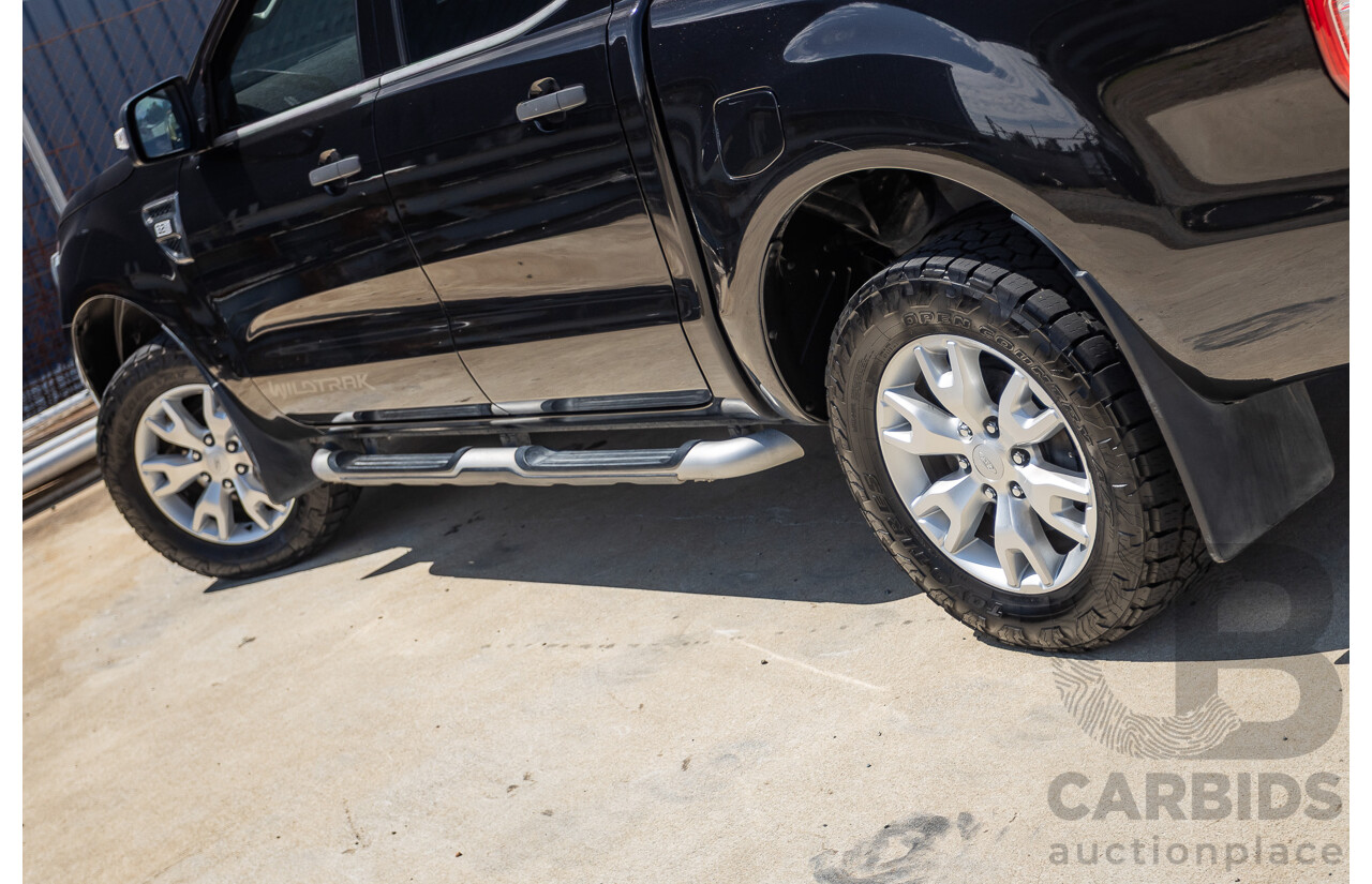 05/2015 Ford Ranger Wildtrak 3.2 (4x4) PX Crew Cab Utility Mica Black Metallic Turbo Diesel 3.2L