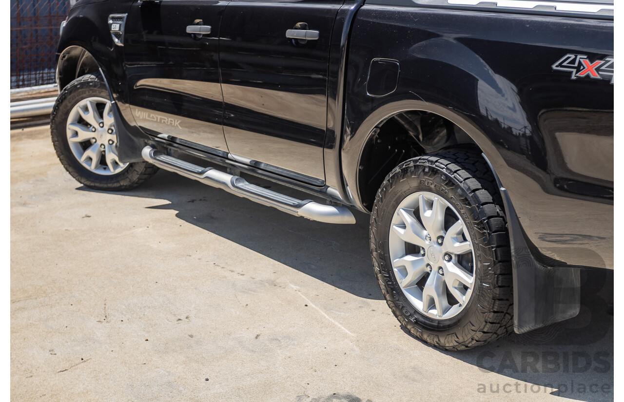 05/2015 Ford Ranger Wildtrak 3.2 (4x4) PX Crew Cab Utility Mica Black Metallic Turbo Diesel 3.2L