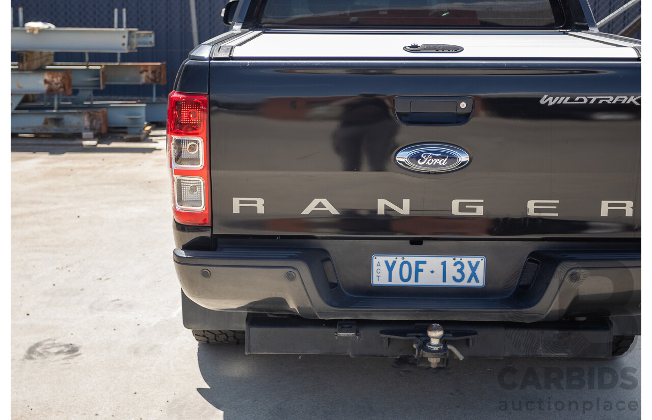 05/2015 Ford Ranger Wildtrak 3.2 (4x4) PX Crew Cab Utility Mica Black Metallic Turbo Diesel 3.2L