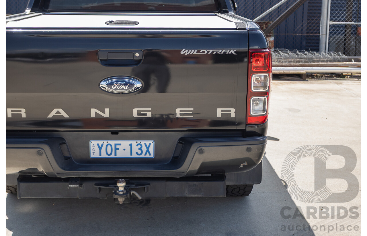05/2015 Ford Ranger Wildtrak 3.2 (4x4) PX Crew Cab Utility Mica Black Metallic Turbo Diesel 3.2L