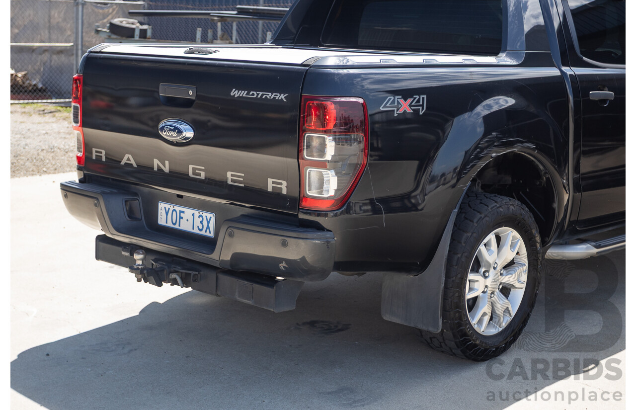 05/2015 Ford Ranger Wildtrak 3.2 (4x4) PX Crew Cab Utility Mica Black Metallic Turbo Diesel 3.2L