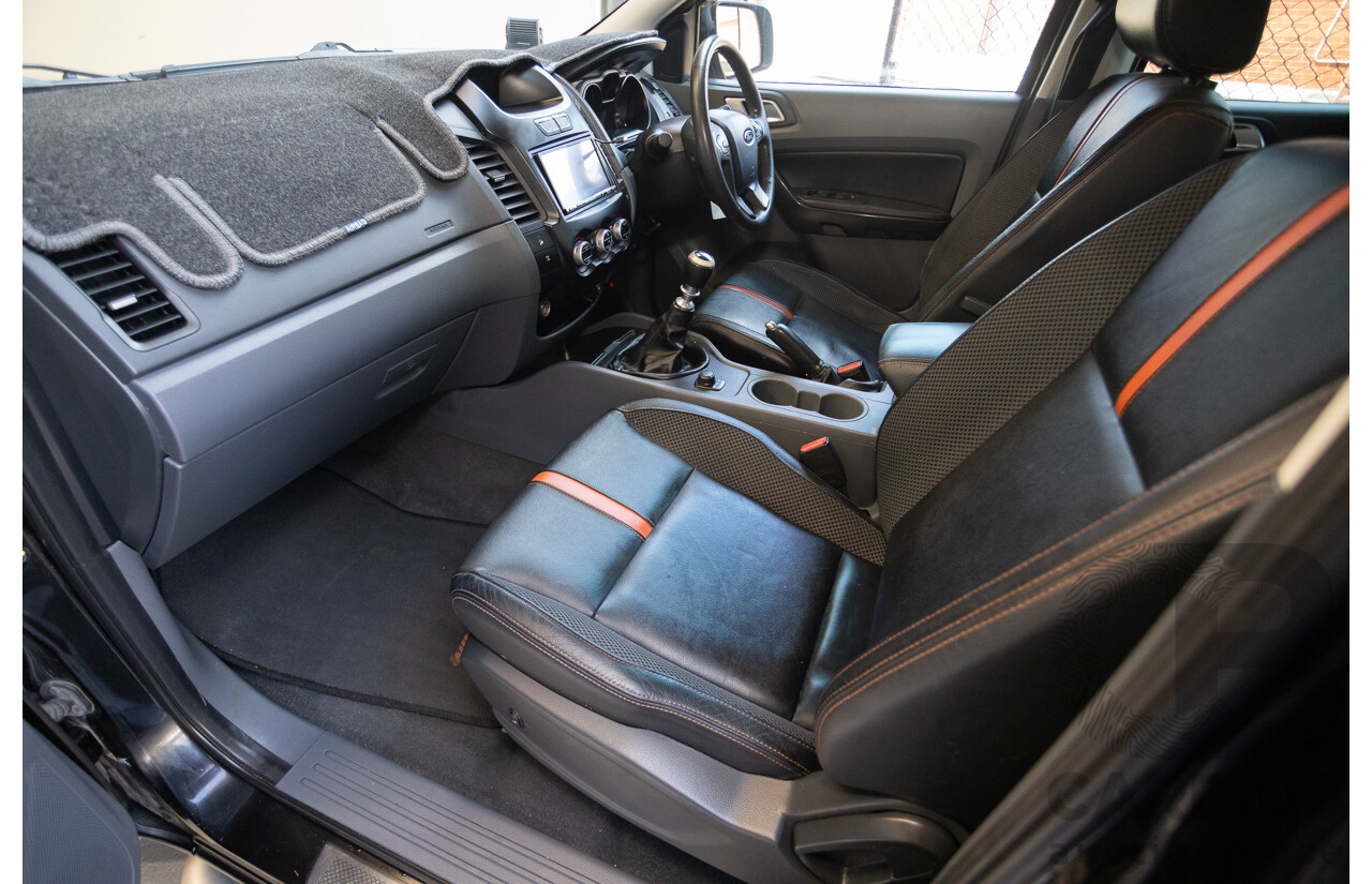 05/2015 Ford Ranger Wildtrak 3.2 (4x4) PX Crew Cab Utility Mica Black Metallic Turbo Diesel 3.2L