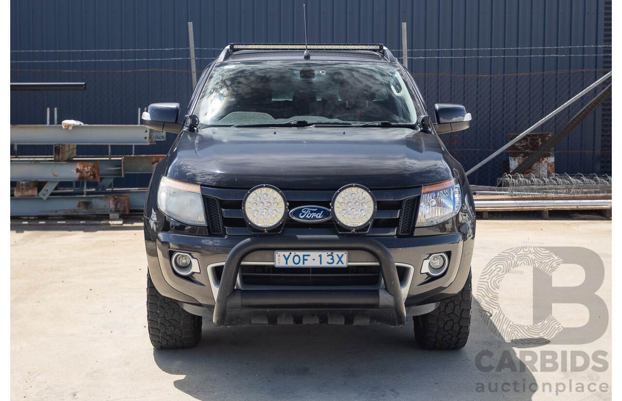 05/2015 Ford Ranger Wildtrak 3.2 (4x4) PX Crew Cab Utility Mica Black Metallic Turbo Diesel 3.2L