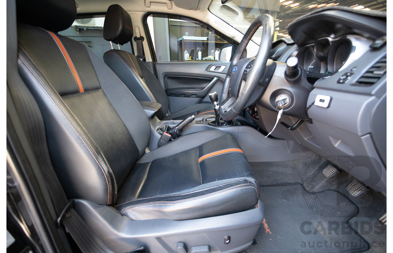 05/2015 Ford Ranger Wildtrak 3.2 (4x4) PX Crew Cab Utility Mica Black Metallic Turbo Diesel 3.2L