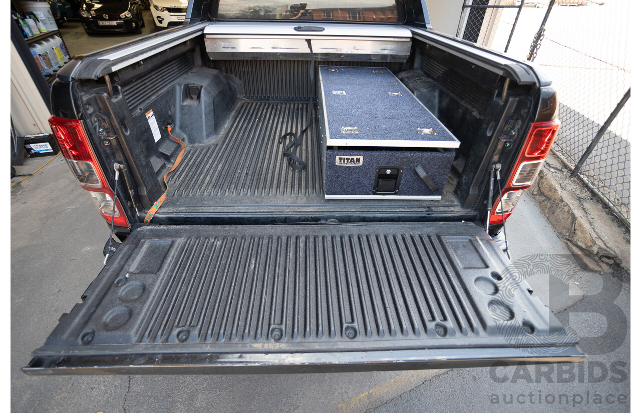 05/2015 Ford Ranger Wildtrak 3.2 (4x4) PX Crew Cab Utility Mica Black Metallic Turbo Diesel 3.2L