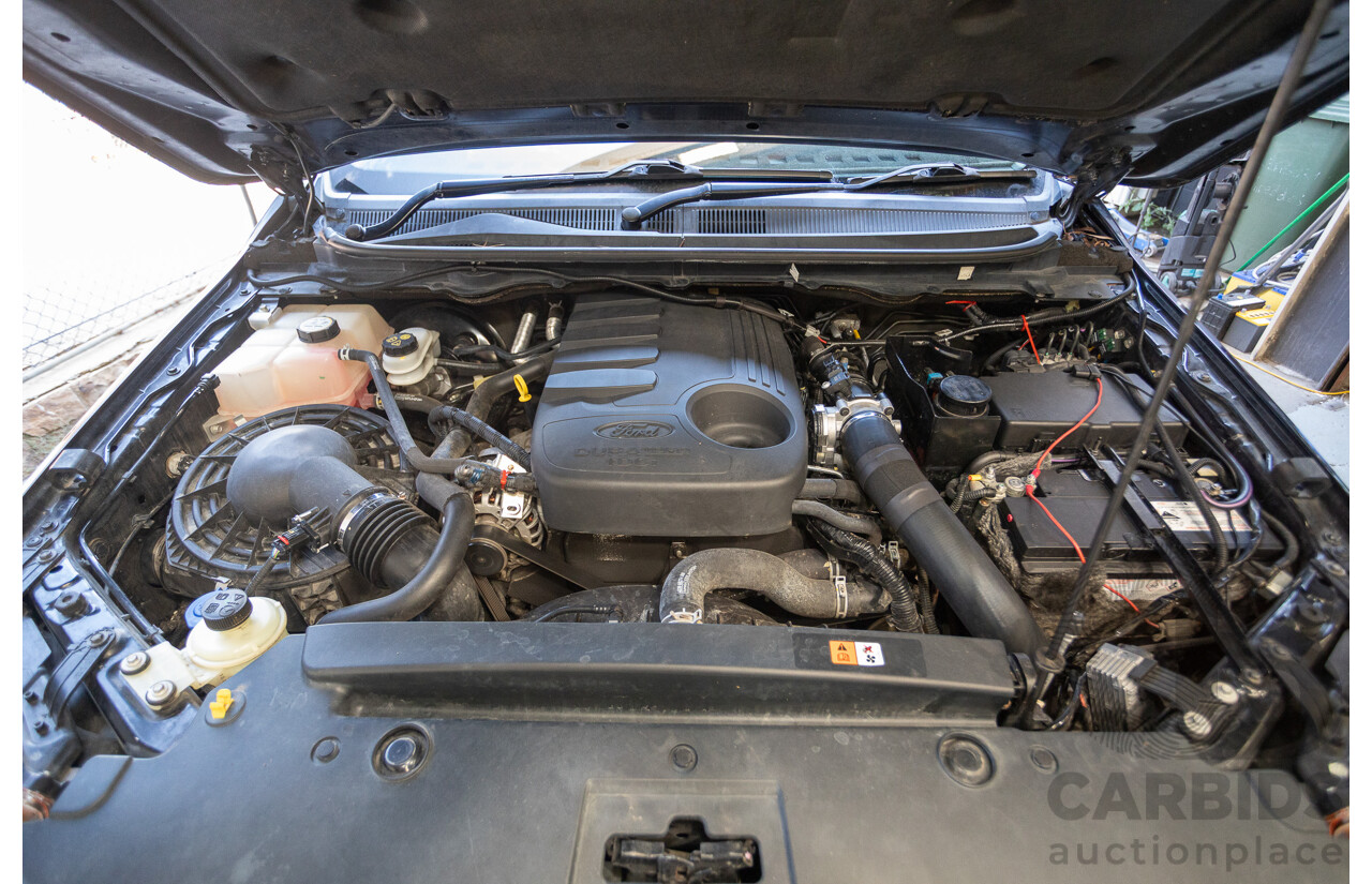 05/2015 Ford Ranger Wildtrak 3.2 (4x4) PX Crew Cab Utility Mica Black Metallic Turbo Diesel 3.2L