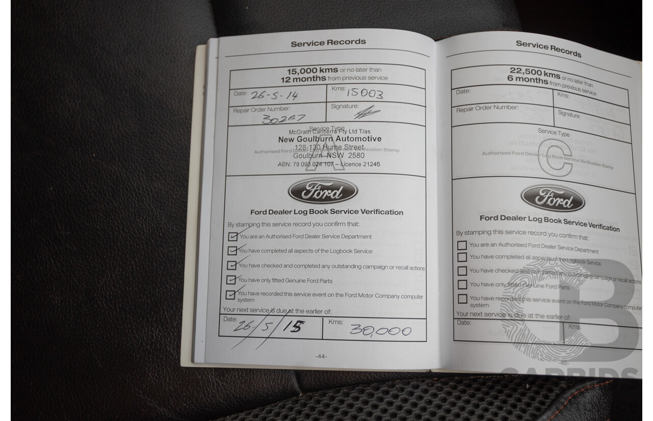 05/2015 Ford Ranger Wildtrak 3.2 (4x4) PX Crew Cab Utility Mica Black Metallic Turbo Diesel 3.2L