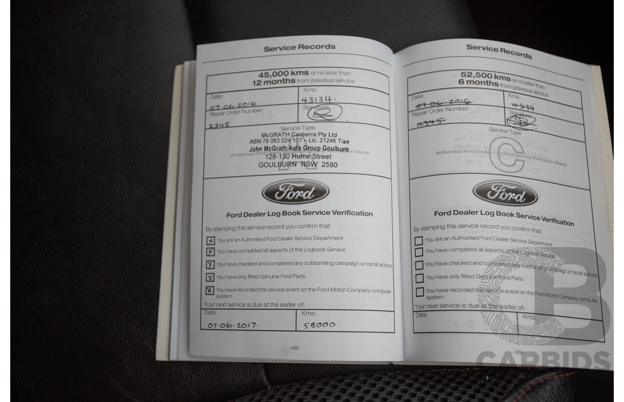 05/2015 Ford Ranger Wildtrak 3.2 (4x4) PX Crew Cab Utility Mica Black Metallic Turbo Diesel 3.2L