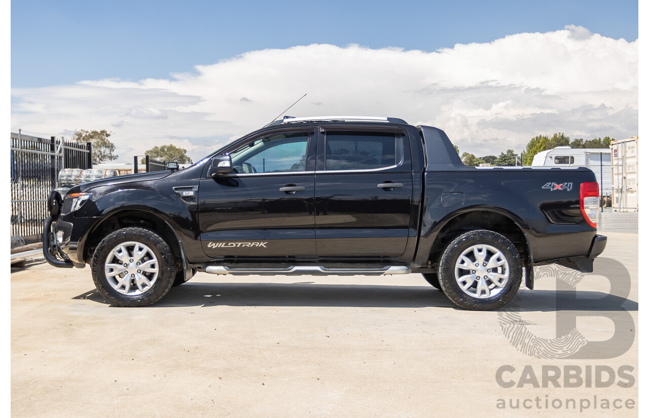 05/2015 Ford Ranger Wildtrak 3.2 (4x4) PX Crew Cab Utility Mica Black Metallic Turbo Diesel 3.2L
