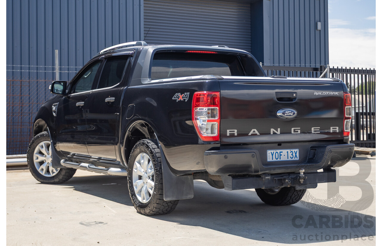 05/2015 Ford Ranger Wildtrak 3.2 (4x4) PX Crew Cab Utility Mica Black Metallic Turbo Diesel 3.2L
