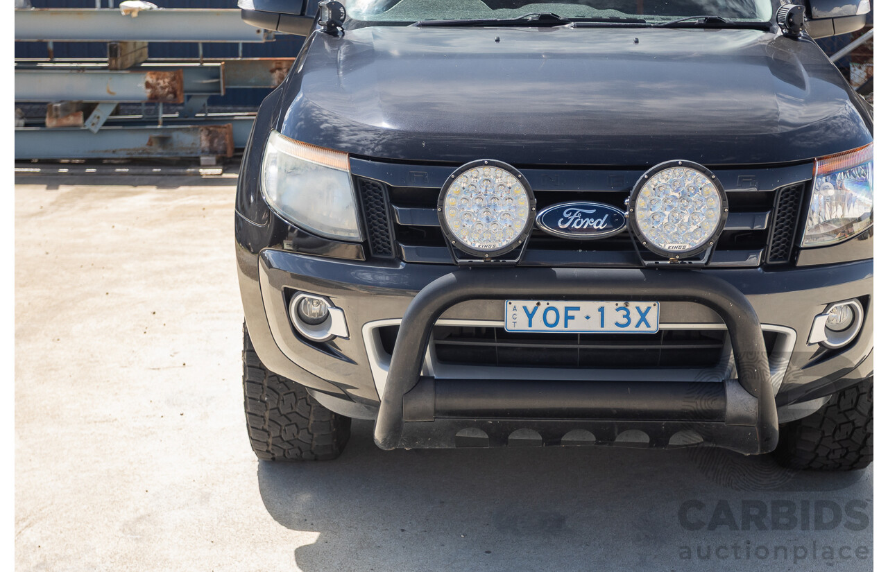 05/2015 Ford Ranger Wildtrak 3.2 (4x4) PX Crew Cab Utility Mica Black Metallic Turbo Diesel 3.2L