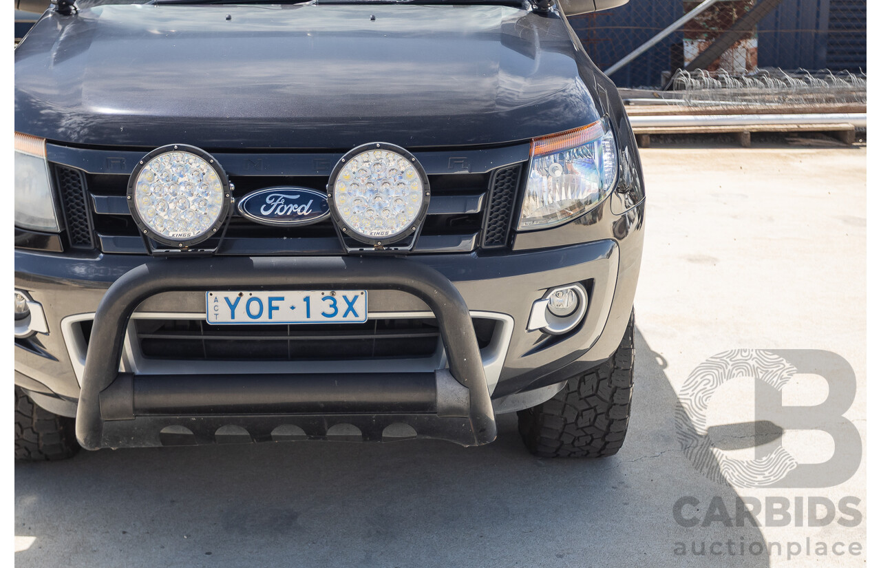 05/2015 Ford Ranger Wildtrak 3.2 (4x4) PX Crew Cab Utility Mica Black Metallic Turbo Diesel 3.2L