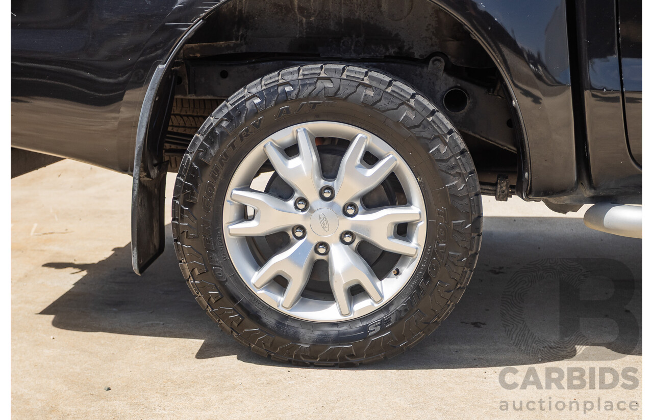 05/2015 Ford Ranger Wildtrak 3.2 (4x4) PX Crew Cab Utility Mica Black Metallic Turbo Diesel 3.2L