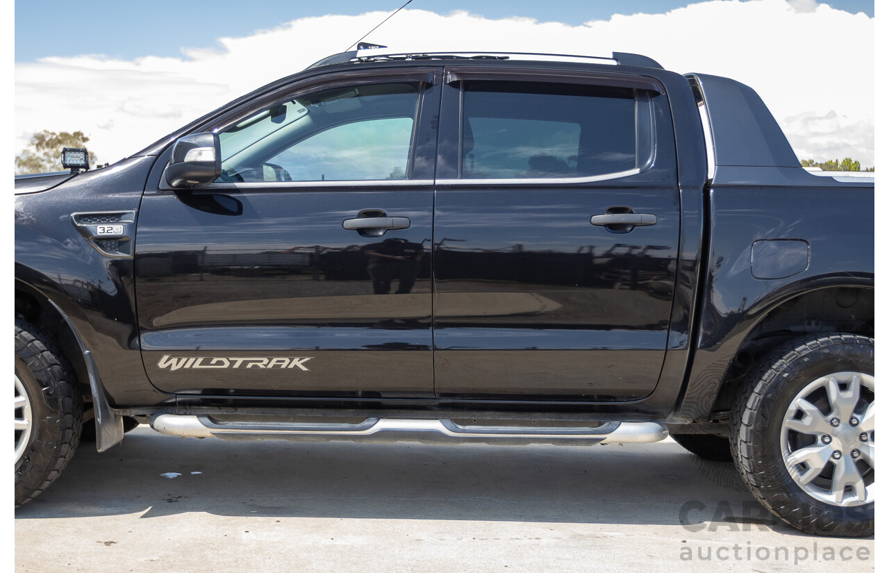 05/2015 Ford Ranger Wildtrak 3.2 (4x4) PX Crew Cab Utility Mica Black Metallic Turbo Diesel 3.2L