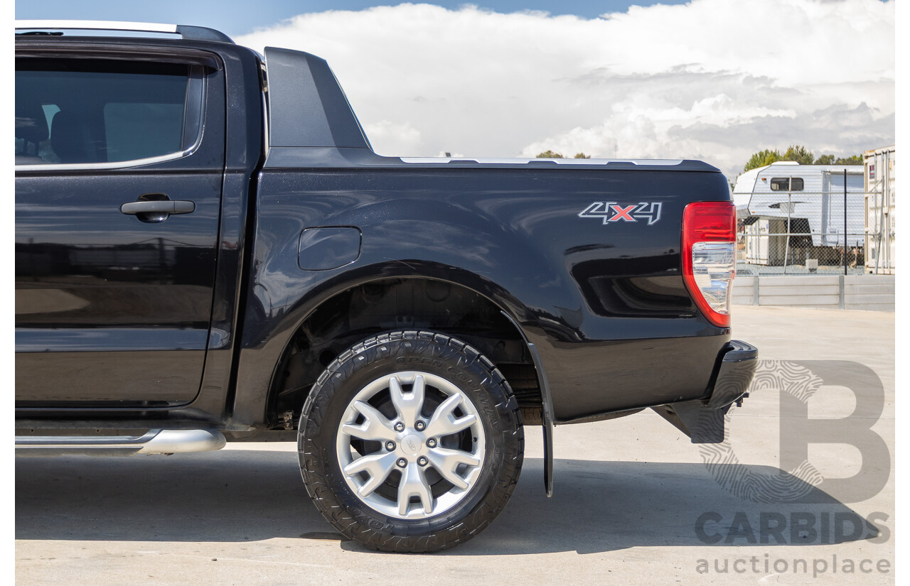 05/2015 Ford Ranger Wildtrak 3.2 (4x4) PX Crew Cab Utility Mica Black Metallic Turbo Diesel 3.2L