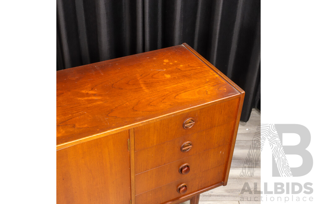 Vintage Parker Nordic Four Drawer Sideboard with Three Doors