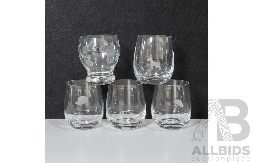 5 Lead Crystal Glasses