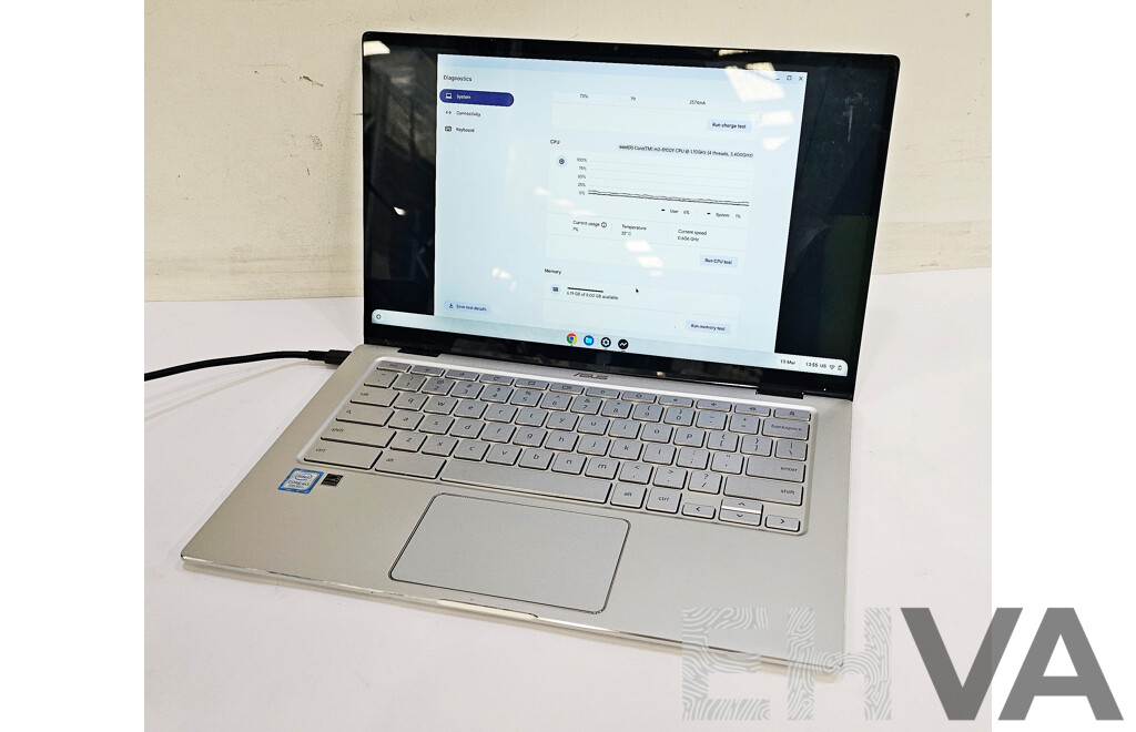 Asus (C545TA) Flip Intel Core M3 (8100Y) 1.10GHz-3.40GHz 2-Core CPU 14-Inch Chromebook