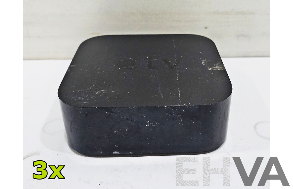 Apple TV (A1625) 4th Generation HD Media Streamer - Lot of Three