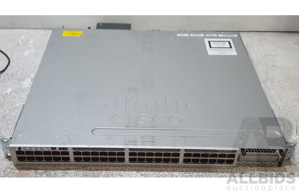 Cisco (WS-C3850-48F-S) Catalyst 3850 48 PoE+ 48-Port Gigabit Switch