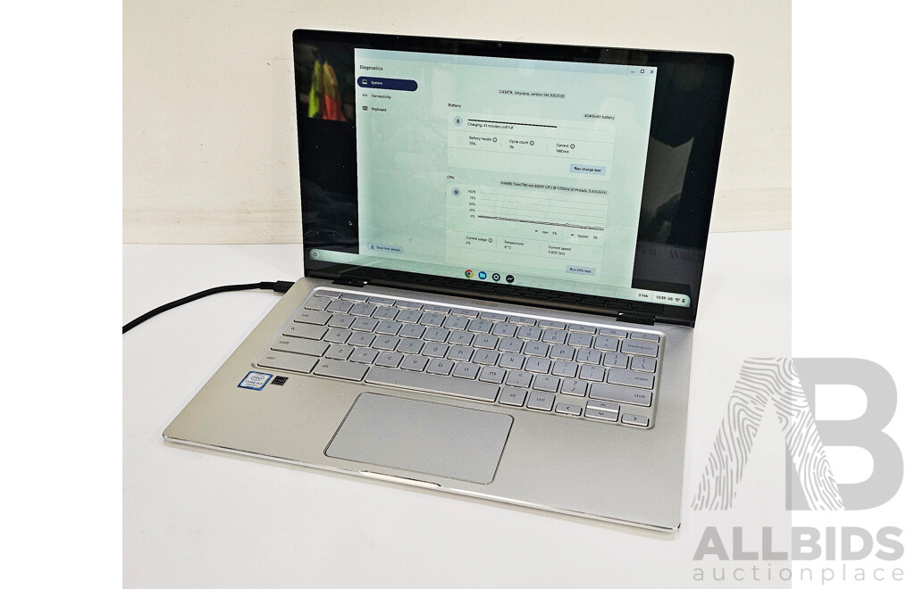Asus (C545TA) Flip Intel Core M3 (8100Y) 1.10GHz-3.40GHz 2-Core CPU 14-Inch Chromebook