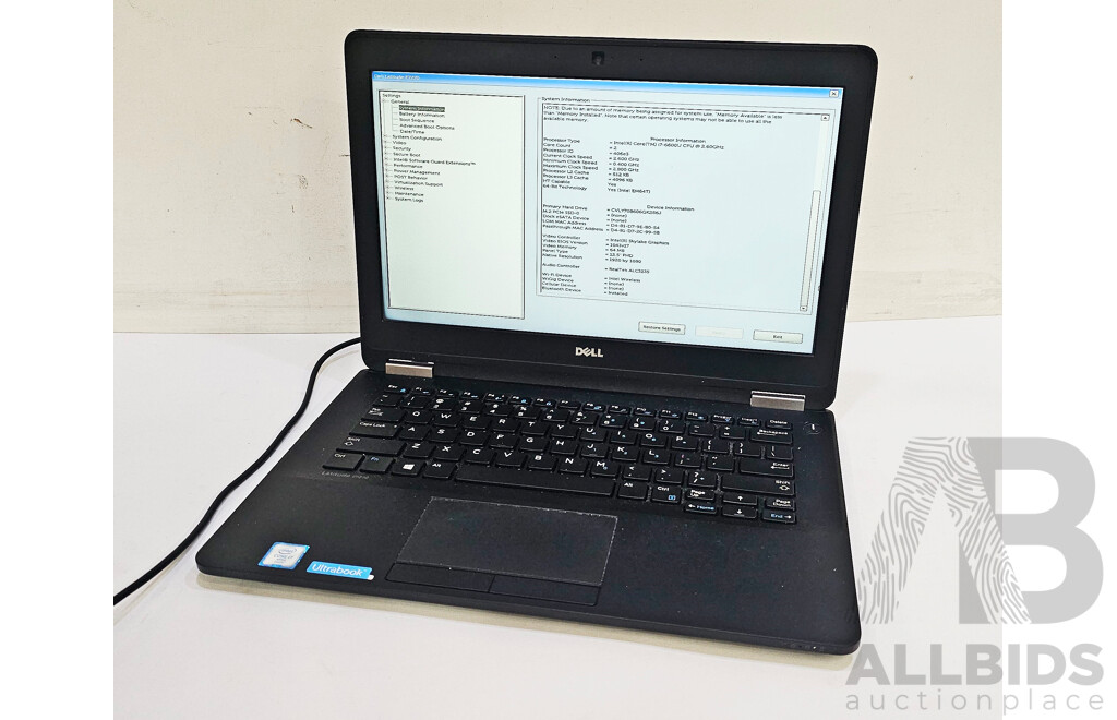 Dell Latitude E7270 Intel Core I7 (6600U) 2.60GHz-3.40GHz 2-Core CPU 12.5-Inch FHD Laptop
