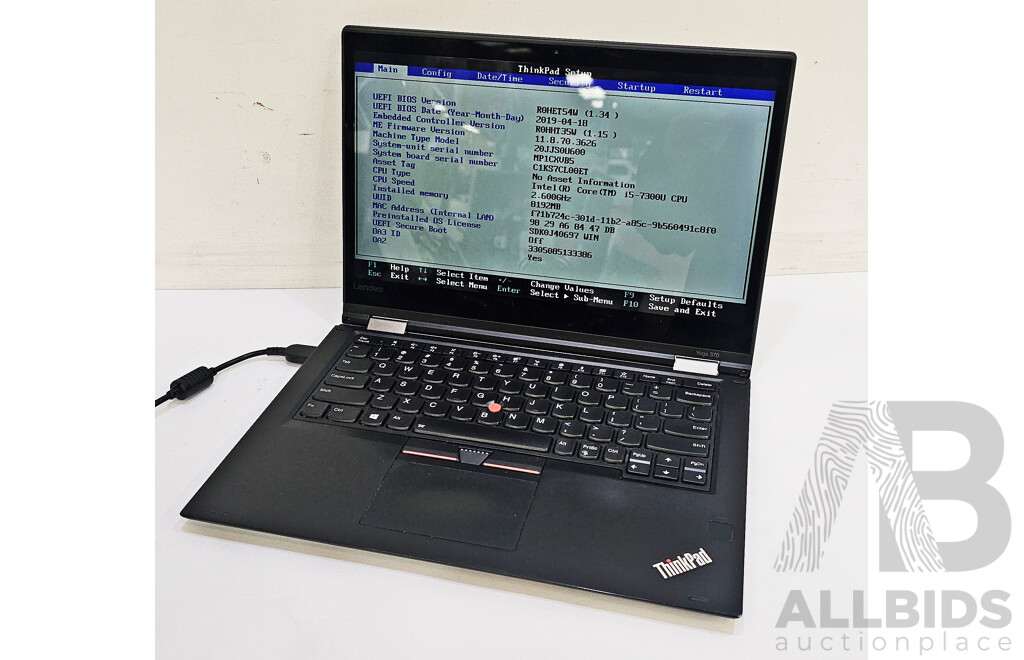 Lenovo Thinkpad 370 Yoga Intel Core I5 (7300U) 2.60GHz-3.50GHz 2-Core CPU 13.3-Inch 2 in 1 Laptop