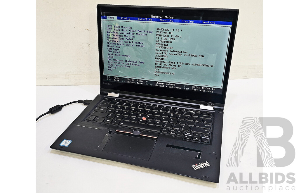 Lenovo Thinkpad 370 Yoga Intel Core I5 (7300U) 2.60GHz-3.50GHz 2-Core CPU 13.3-Inch 2 in 1 Laptop