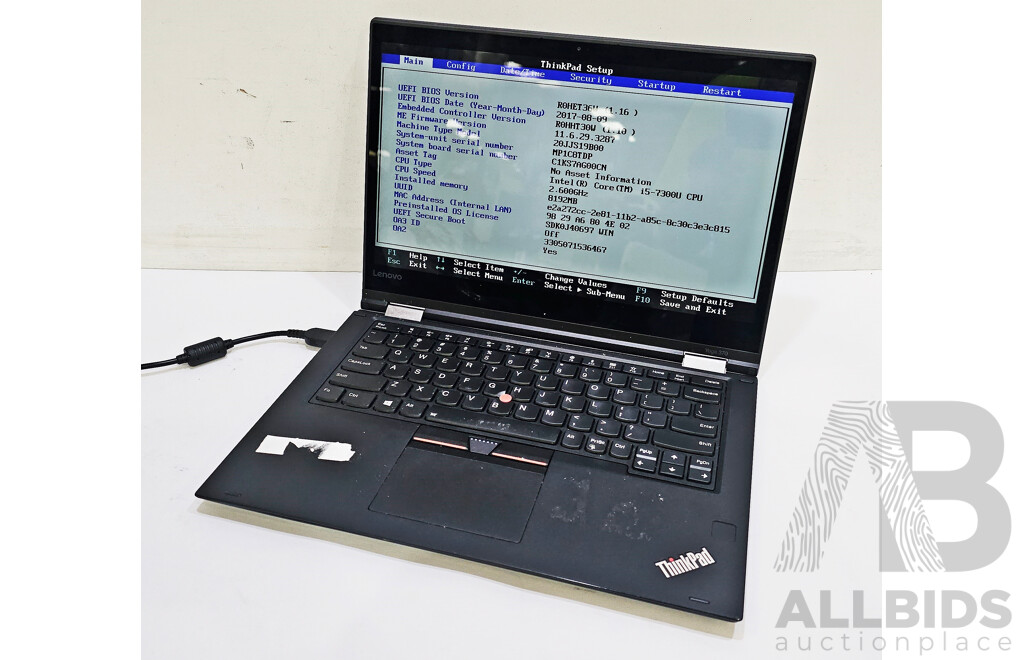 Lenovo Thinkpad 370 Yoga Intel Core I5 (7300U) 2.60GHz-3.50GHz 2-Core CPU 13.3-Inch 2 in 1 Laptop