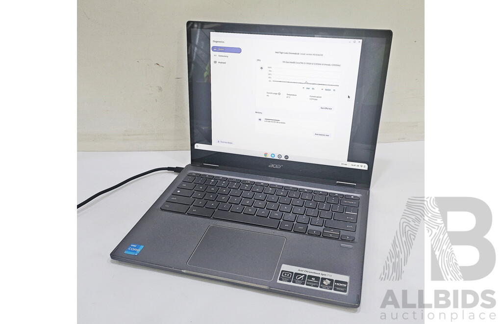 Acer (CP713-3w-31GL) Spin 713 11th Gen Intel Core I3 (1115G4) 1.70GHz-4.10GHz 2-Core CPU 13.5-Inch Chromebook W/ Power Supply
