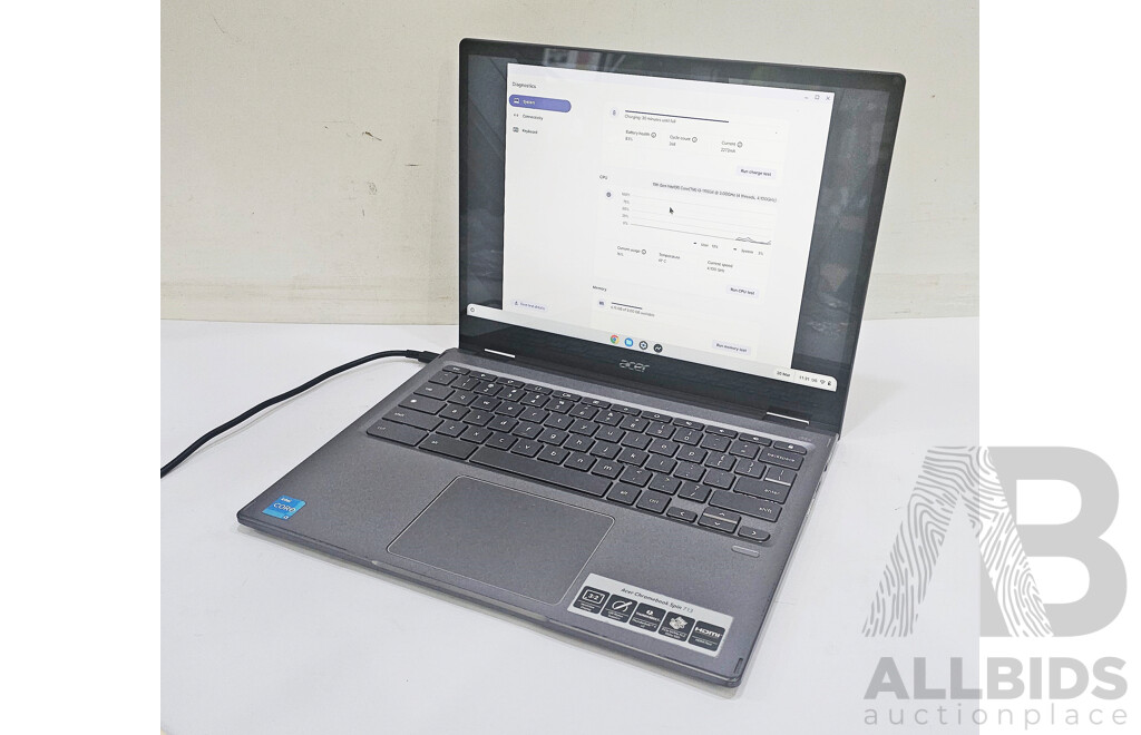 Acer (CP713-3w-31GL) Spin 713 11th Gen Intel Core I3 (1115G4) 1.70GHz-4.10GHz 2-Core CPU 13.5-Inch Chromebook W/ Power Supply