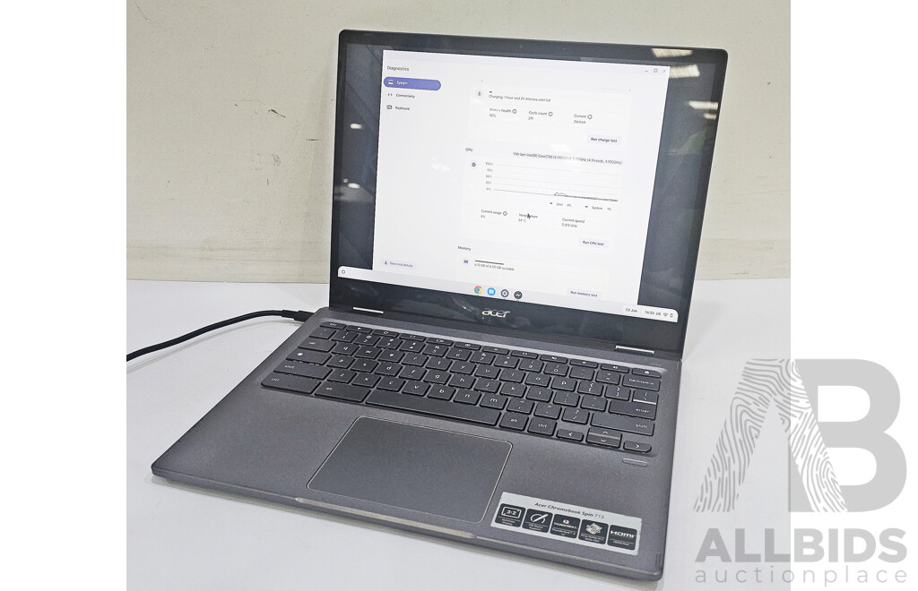 Acer (CP713-3w-31GL) Spin 713 11th Gen Intel Core I3 (1115G4) 1.70GHz-4.10GHz 2-Core CPU 13.5-Inch Chromebook W/ Power Supply