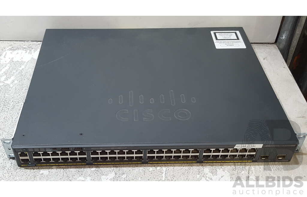 Cisco (WS-C2960X-48LPD-L) Catalyst 2960-X Series 48-Port Gigabit PoE+ Switch