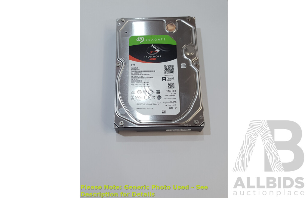 Seagate (ST8000VN004) IronWolf NAS 8TB SATA 3.5-Inch Hard Drive