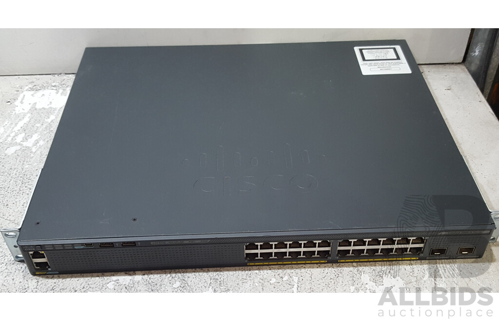 Cisco (WS-C2960X-24PD-L) Catalyst 2960-X Series 24-Port Gigabit Ethernet PoE+ Switch