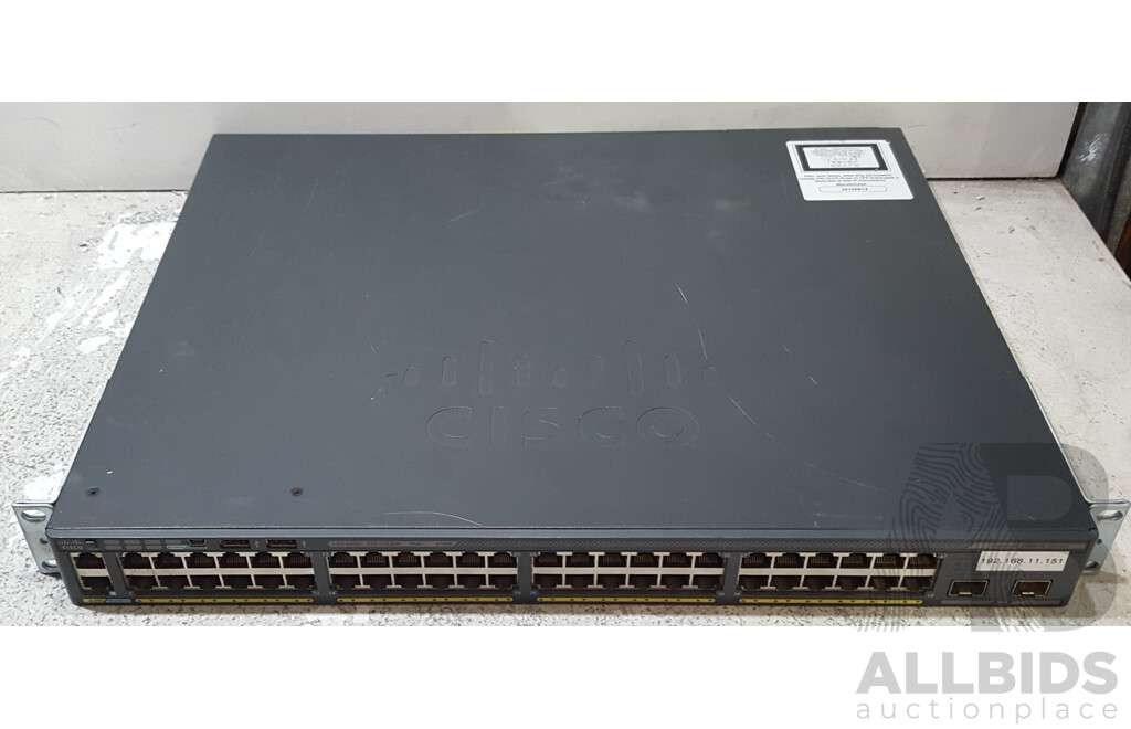 Cisco (WS-C2960X-48LPD-L) Catalyst 2960-X Series 48-Port Gigabit PoE+ Switch