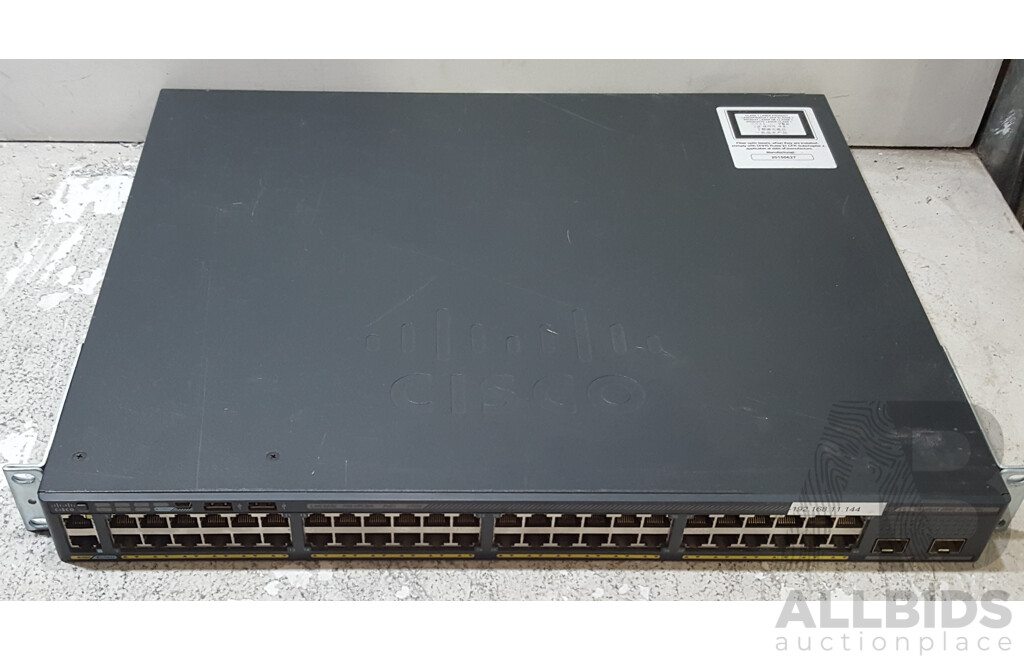 Cisco (WS-C2960X-48LPD-L) Catalyst 2960-X Series 48-Port Gigabit PoE+ Switch