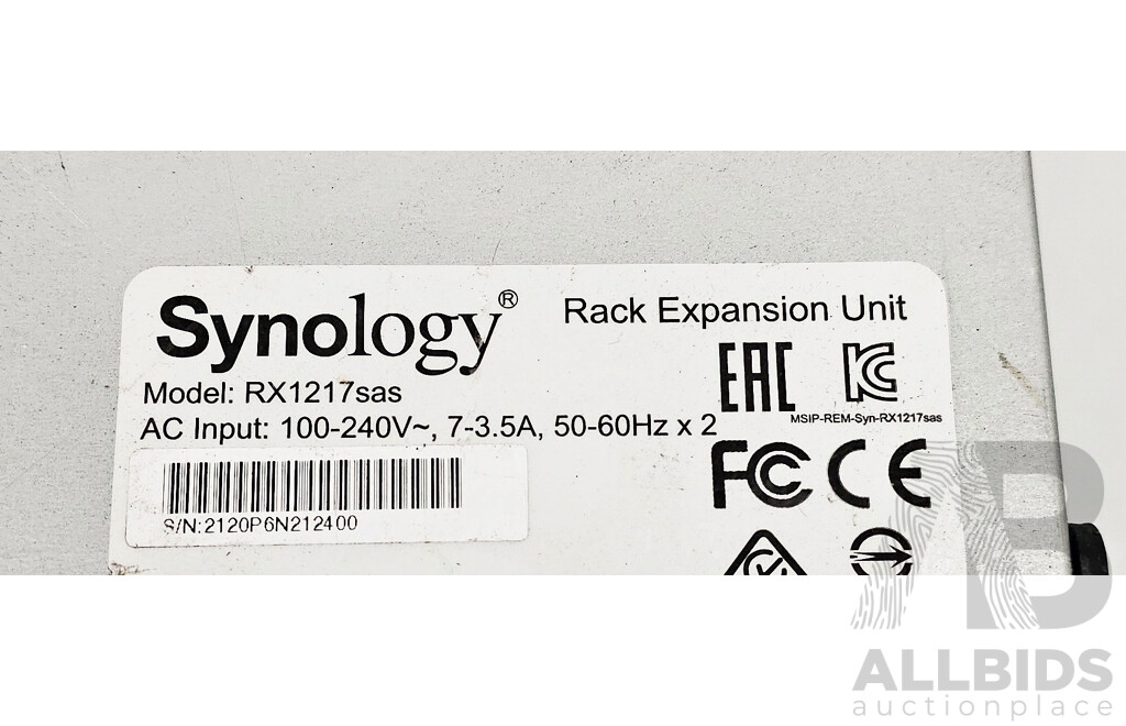 Synology (RX1217sas) 12-Bay SAS Expansion Unit