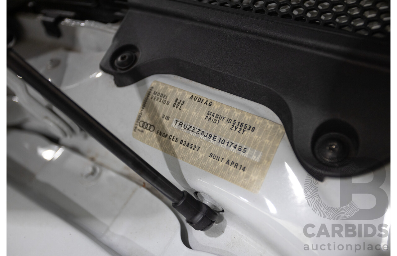 6/2014 Audi TT S-Line 2.0 TFSI Quattro (AWD) 8J MY14 2D Coupe Glacier White Turbo (155kw) 2.0L