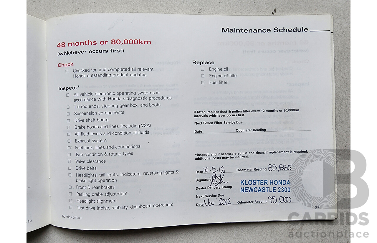 8/2008 Honda Accord EURO Luxury 10 4d Sedan Red 2.4L